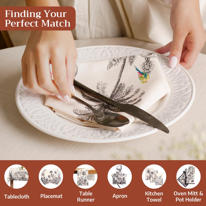 Maison d' Hermine Cloth Napkins Set of 4 100% Cotton for Thanksgiving Christmas Decorations Everyday Reusable Square Fall Napkins Cloth Washable Dinner Party (Amazonia, 20"x20") - Image 4